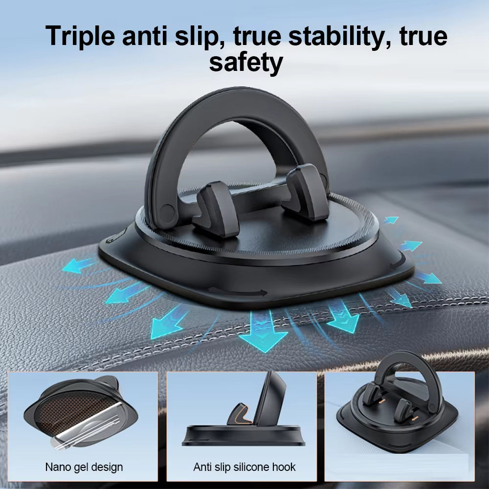 360° Rotating Universal Car Phone Holder - Dashboard Mount for iPhone, Samsung, Xiaomi, Huawei - Essential Car Accessory